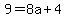 9=8a%2B4