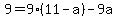9=9%2811-a%29-9a
