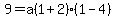 9=a%281%2B2%29%281-4%29