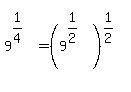 9%5E%281%2F4%29=%289%5E%281%2F2%29%29%5E%281%2F2%29