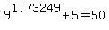 9%5E1.73249+%2B+5+=+50