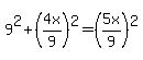 9%5E2%2B%284x%2F9%29%5E2=+%285x%2F9%29%5E2