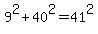 9%5E2%2B40%5E2=41%5E2