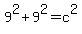 9%5E2%2B9%5E2=c%5E2
