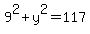 9%5E2+%2B+y%5E2+=+117