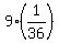9+%2A+%281%2F36%29