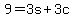 9+=+3s+%2B+3c