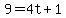 9+=+4t+%2B+1