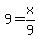 9+=+x%2F9