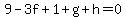 9-3f%2B1%2Bg%2Bh=0