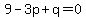 9-3p%2Bq=0