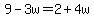 9-3w=2%2B4w