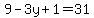 9-3y%2B1=31