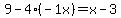 9-4%28-1x%29=x-3