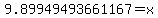 9.89949493661167=x