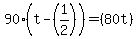 90%28t-%281%2F2%29%29+=+%2880t%29