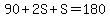 90%2B2S%2BS=180