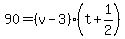 90=%28v-3%29%28t%2B1%2F2%29