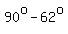 90%5Eo+-+62%5Eo