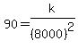 90+=+k%2F%288000%29%5E2