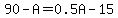 90-A=0.5A-15