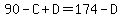 90-C%2BD=174-D
