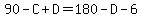 90-C%2BD=180-D-6
