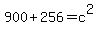 900+%2B+256+=+c%5E2