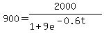 900+=2000%2F%281+%2B+9e%5E%28-0.6t%29%29