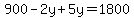 900-2y%2B5y=1800