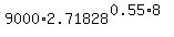 9000%2A2.71828%5E%280.55%2A8%29