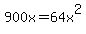 900x=64x%5E2