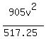 905v%5E2%2F%28517.25%29