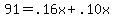91=.16x%2B.10x
