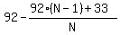 92-%2892%28N-1%29%2B33%29%2FN