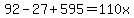 92-27%2B595=110x