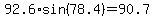 92.6%2Asin%2878.4%29+=+90.7