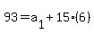 93+=+a%5B1%5D+%2B+15%286%29