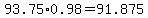 93.75%2A0.98=91.875