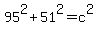 95%5E2%2B51%5E2=c%5E2