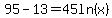 95-13=45ln%28x%29+