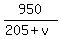950%2F%28205%2Bv%29