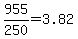 955%2F250=3.82