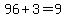 96%2B3=9