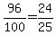 96%2F100=24%2F25