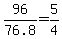 96%2F76.8=5%2F4