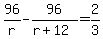 96%2Fr-96%2F%28r%2B12%29=2%2F3