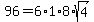 96=6%2A1%2A8%2Asqrt%284%29