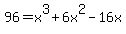 96=x%5E3%2B6x%5E2-16x