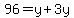 96=y%2B3y